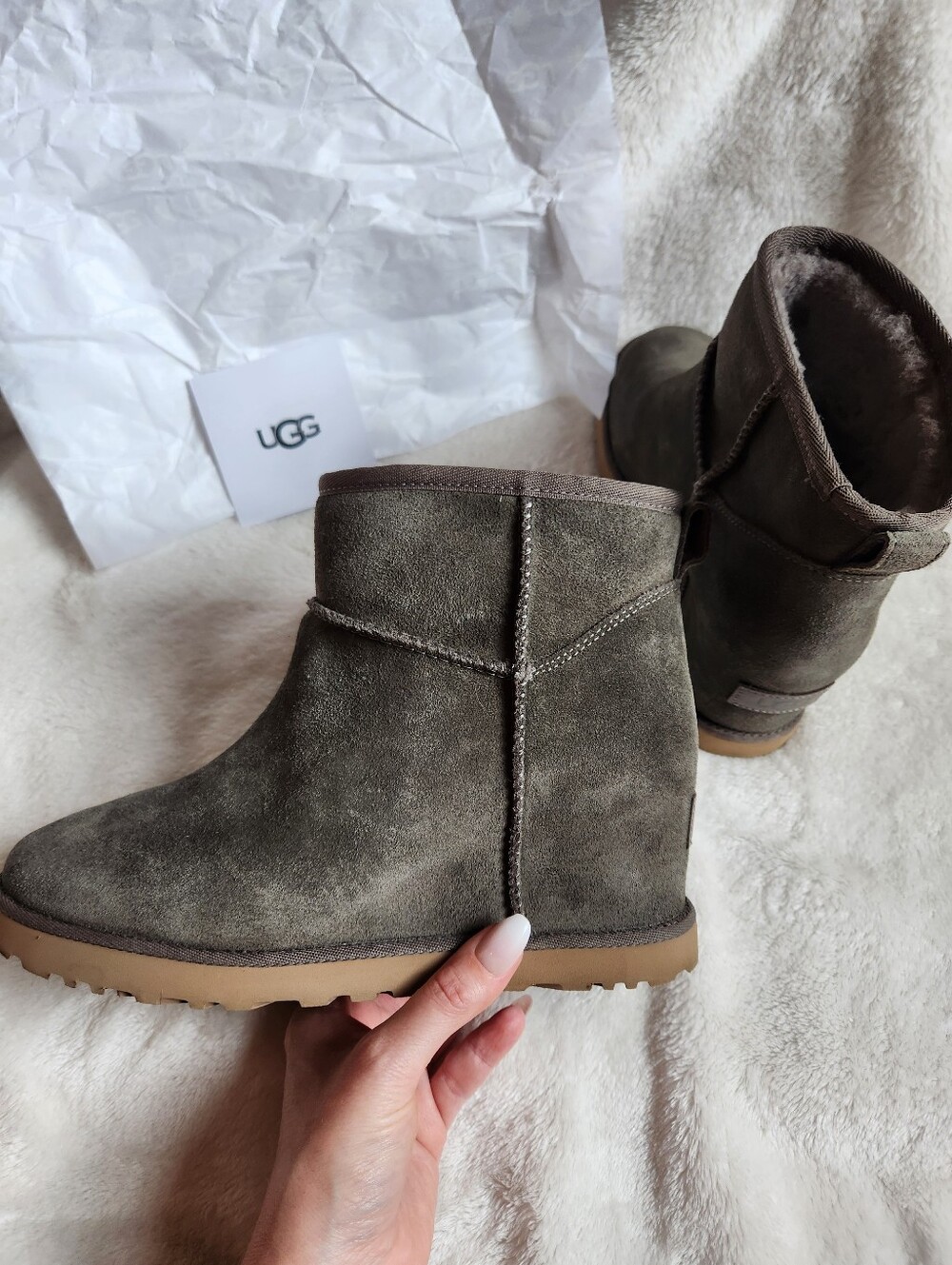 UGG Classic Femme Mini Wedge Boots Slate Women's Size 8